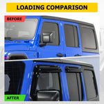 4Pcs Side Window Deflectors Rain Guards for Jeep Wrangler JL 2018-2023 | In-Channel V lifestyle view