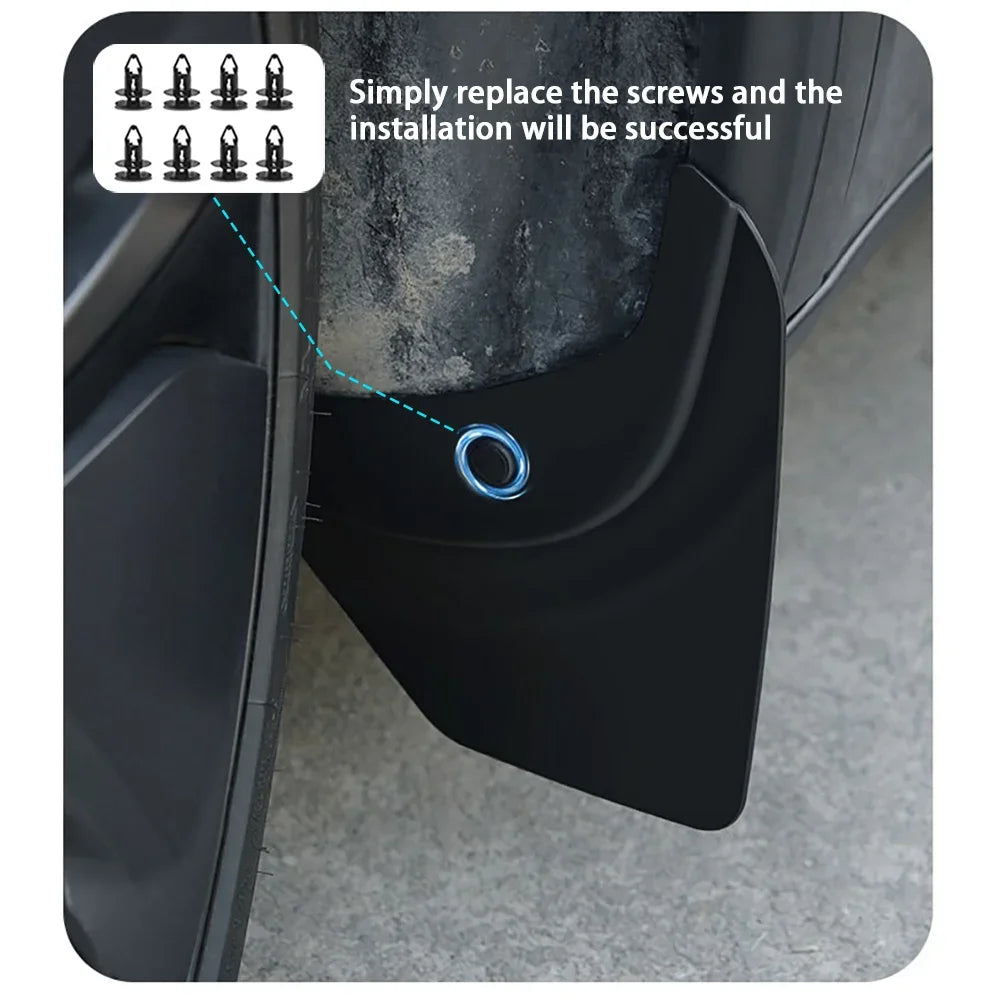 Mud Flaps For Tesla New Model Y 2025 Launch Juniper No Drilling/Tape Splash Guards Fe lifestyle view