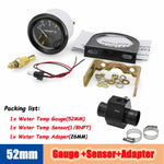 40-120 Celsius Car 52mm Water Temperature Gauge with Adaptor Joint Pipe | Racing 12 additional angle