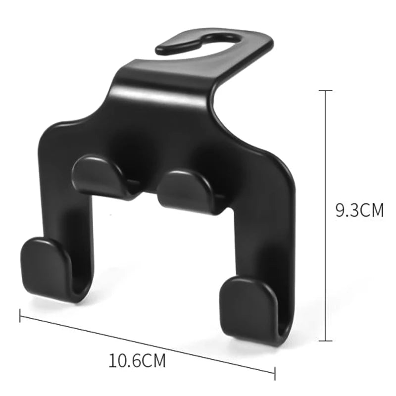 Car Seat Headrest Hook Hanger | Black Storage Organizer for Handbags, Purses, and Coa lifestyle view