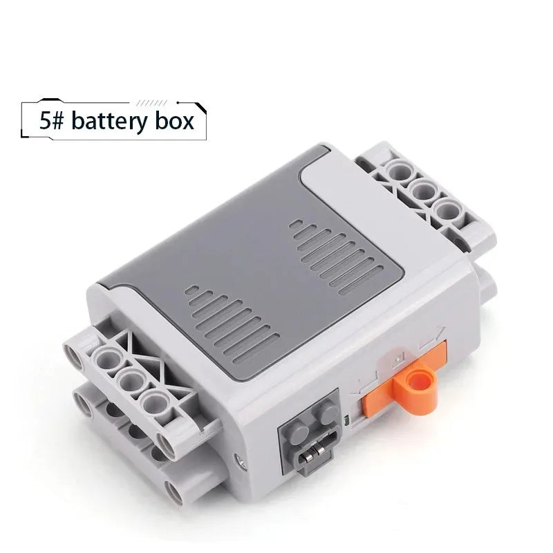 Motor Car Remote Control Battery Box Switch with LED Light Building Blocks close-up view