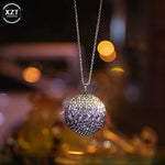 Car Crystal Ball Pendant Car Rearview Mirror Pendant Bling Bling Rhinestone Ball Car Interiot Decoration Car Accessories