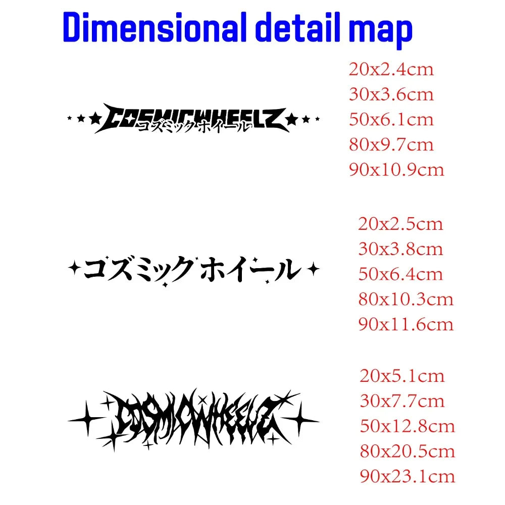 Cosmicwheelz Letter JDM Car Stickers for Automobile Front Windshield and Rear Windscr alternate view