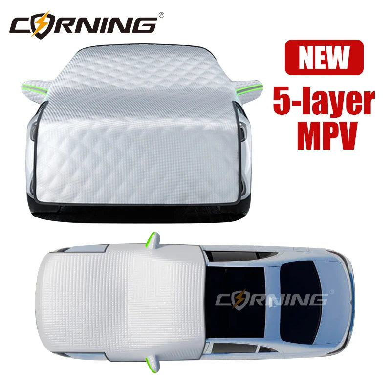 3/5-Layer Thicken Car Snow Cover | Windshield Hood Protection for Winter close-up view