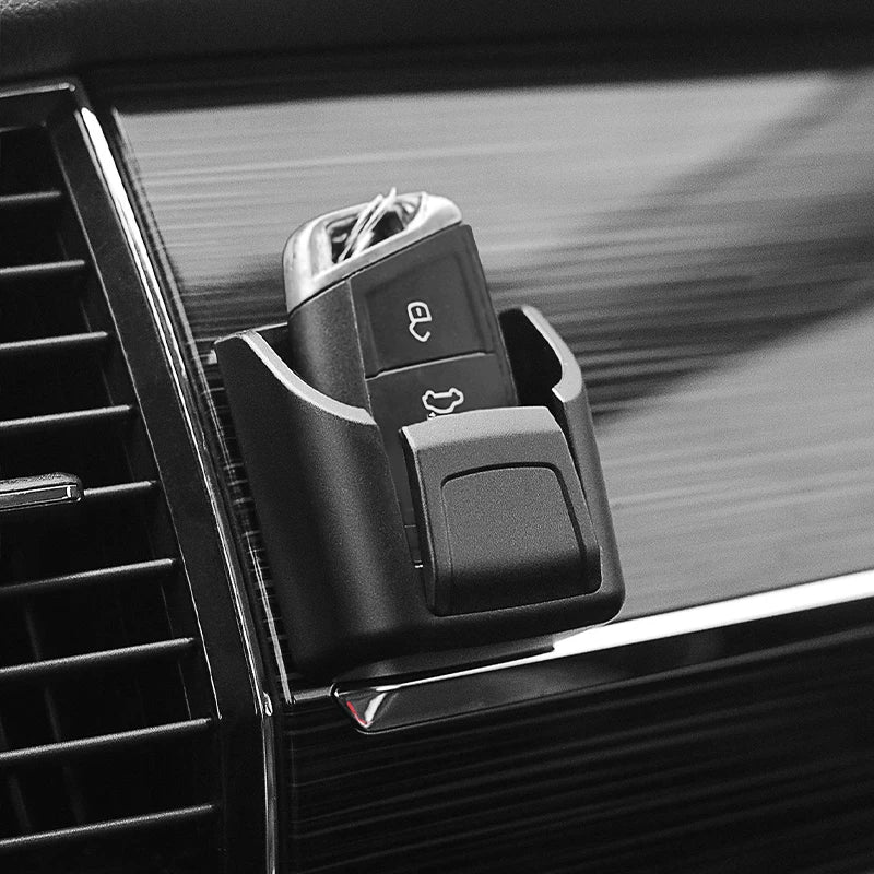 Car Key Holder Clip Car Interior Storage Box Dashboard Organizer Adhesive Mount Upgrade Style For Card Key Rack Universal Fit
