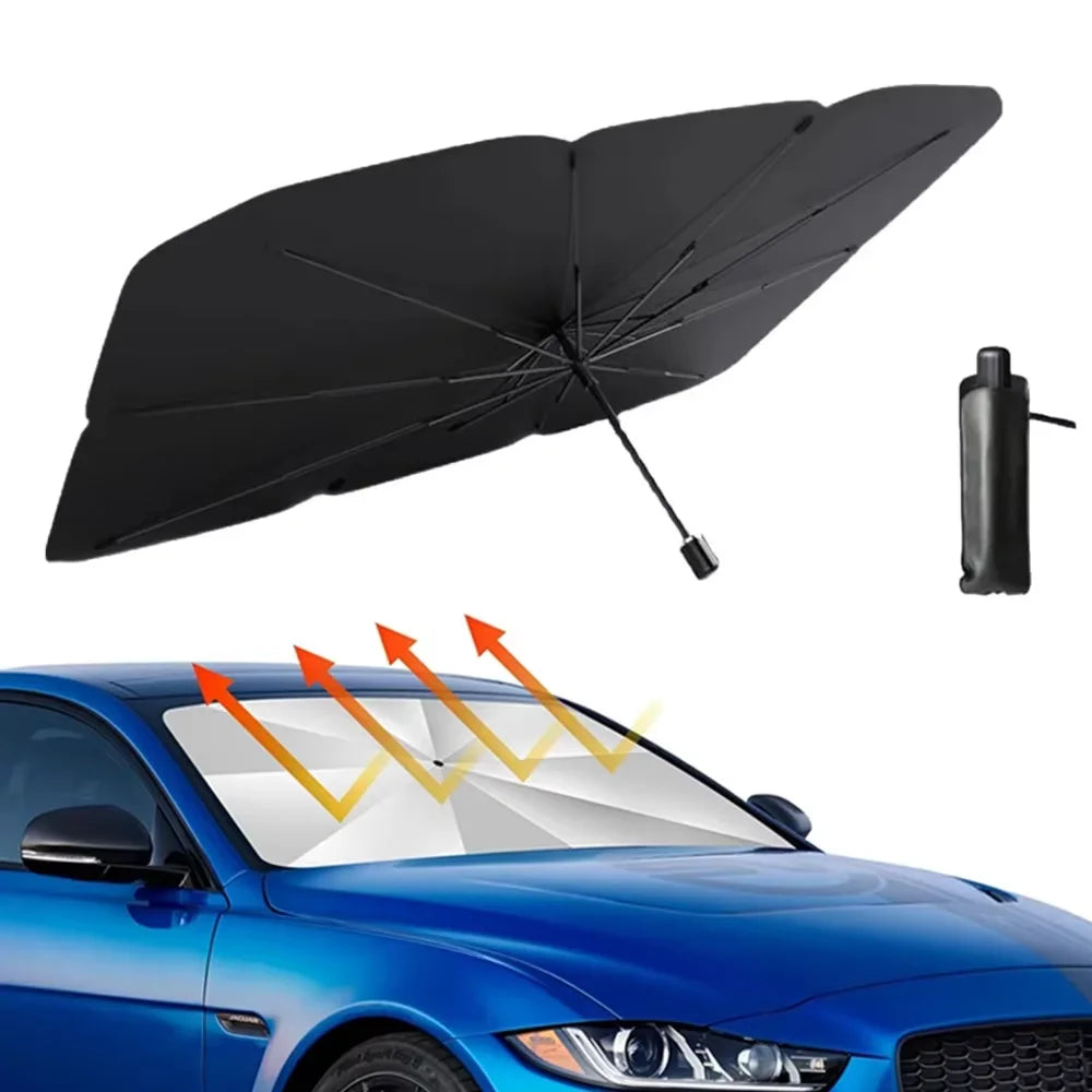 Car Windshield Sunshade Umbrella close-up view