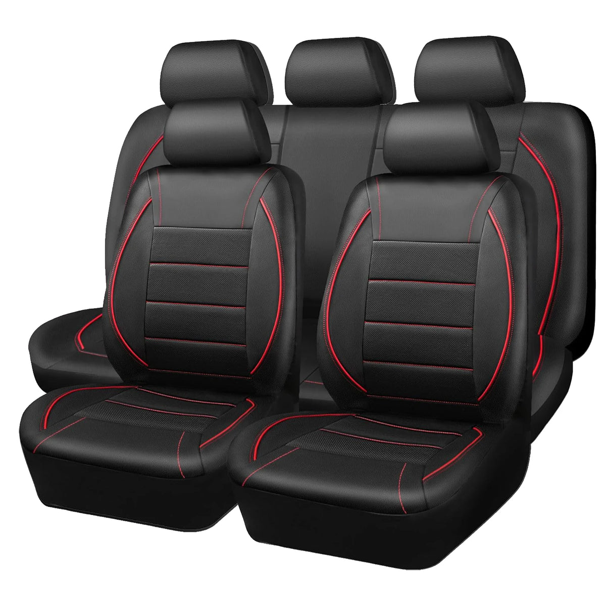 Universal Leather Car Seat Covers Simple Style Breathable Full Set or Front Pair detail view
