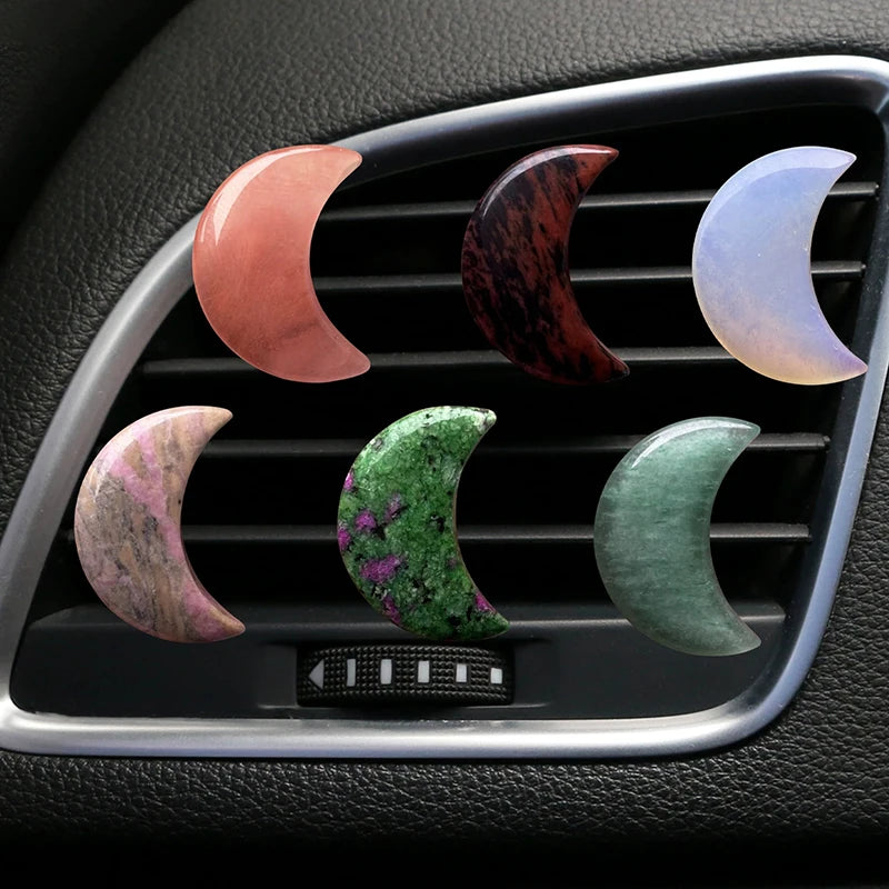 Crescent Moon Car Air Vent Clip Cute Ornament For Women Auto Air Outlet Interior Decoration Accessory