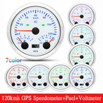 HD Customized 85mm 3 in 1 Gauge | GPS Speedometer, Fuel Gauge, Tachometer with Antenna detail view