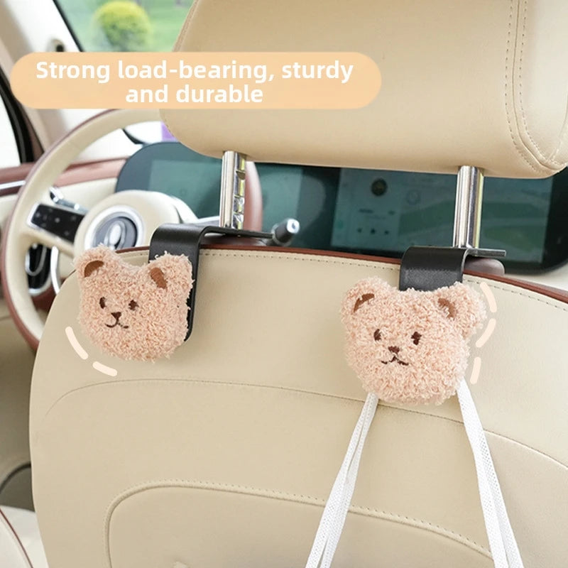 "Cute Cartoon Bear Car Seat Back Hook - Creative Multi-purpose Auto Interior Storage Han detail view