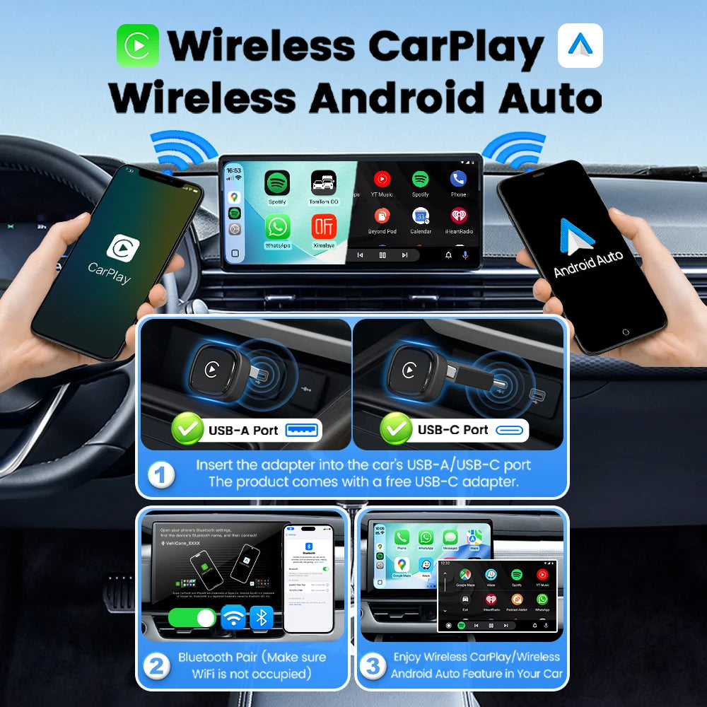 2026 Mini Ultra 4 Original 5.0 Wireless Android Auto CarPlay 2-In-1 Smart Car Box Wir lifestyle view