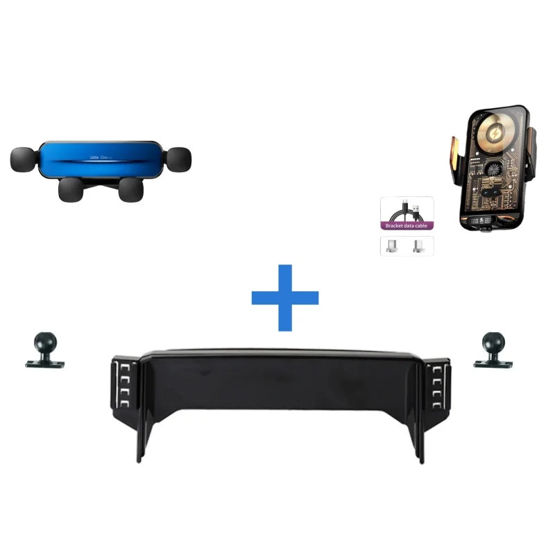 Dual Mobile Phone Holder Car Fixed Bracket Base For Toyota Corolla 2019 2020 2021 2022 Charging Vehicle Phone Mounts Accessories