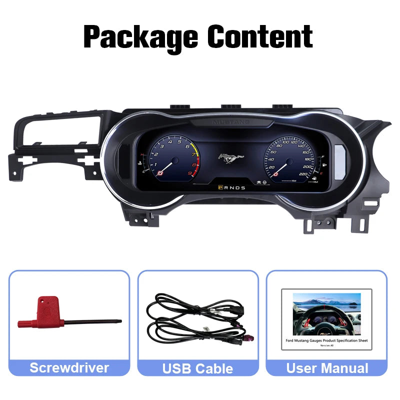 Cluster For Ford Mustang 2015-2021 Dashboard Speedometer | Digital Instrument Panel additional angle