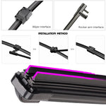 Car Windshield Wiper Blades | Universal Soft Double Layer Rubber Frameless Bracketles alternate view
