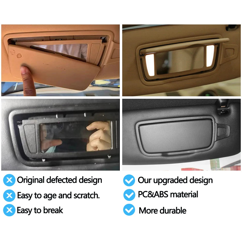 Car Left Right Sun Visor Vanity Mirror Cover Assembly For Porsche Boxster Cayman 911 981 982 991 718 982857551,982857551T