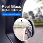 360° Car Rearview Mirror Small Round Blind Spot Mirror | Peugeot All Series Auto Acce alternate view