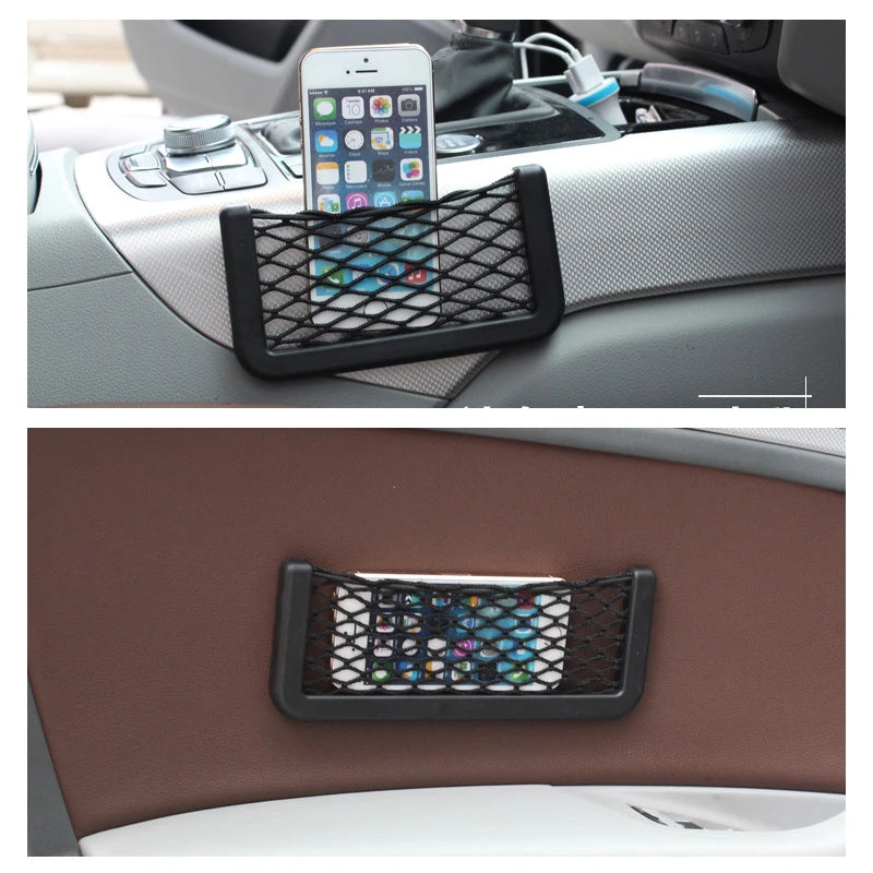 1Pcs Car Organizer Storage Bag Auto Paste Net Pocket Phone Holder Car Accessories 20cm*8 detail view