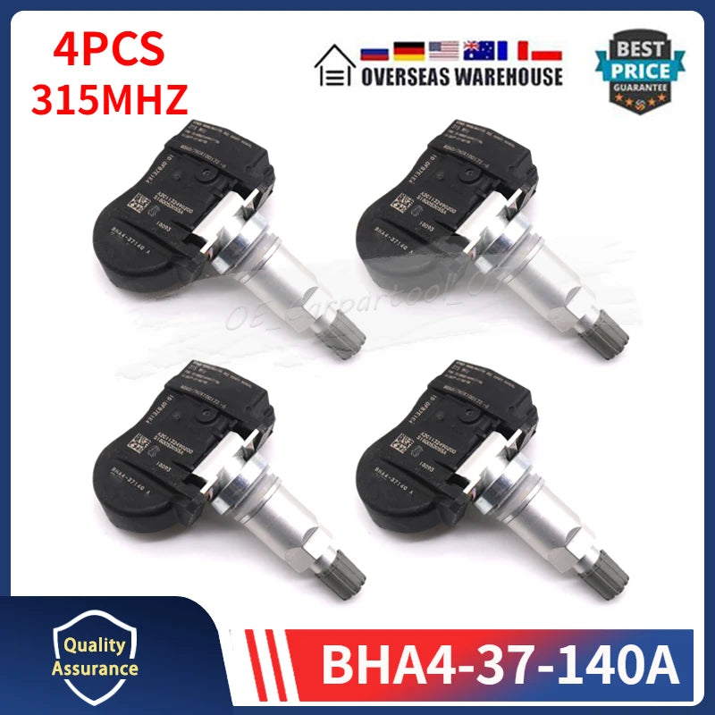 BHA4-37-140A TPMS 315MHz Tire Pressure Monitoring Sensor 4-Pack for Mazda 2 3 5 CX-3 CX-5 CX-7 CX-9