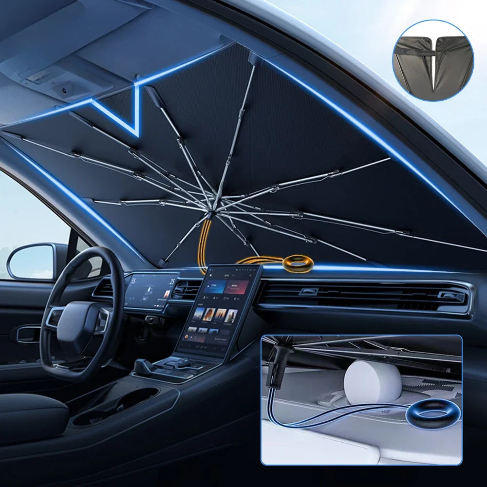 Upgraded Car Windshield Sun Shade Umbrella Foldable Car Sunshade Front Window Cover f alternate view