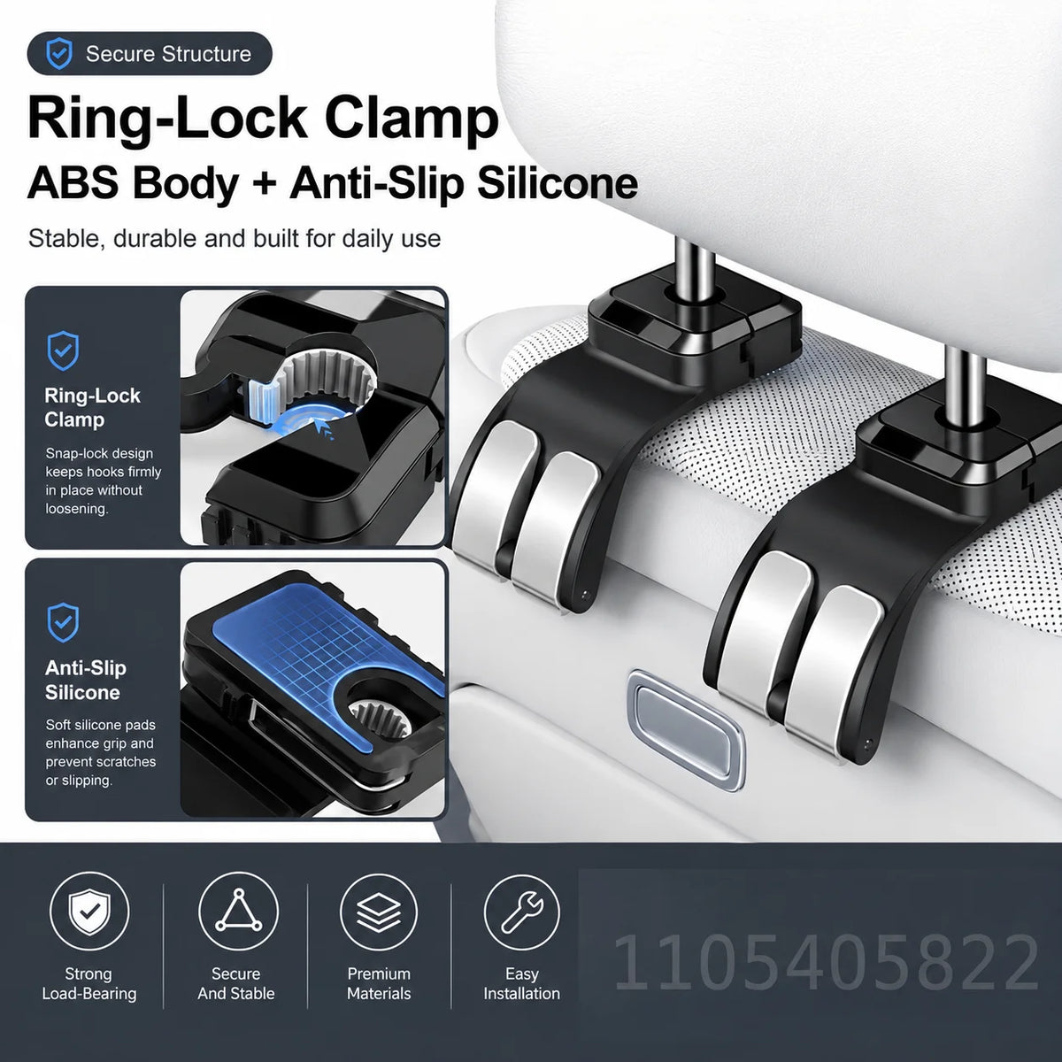 Multifunction Car Headrest Hook Storage Holder Adjustable Auto organize Headrest Package Clip Car Storage Interior Accessories
