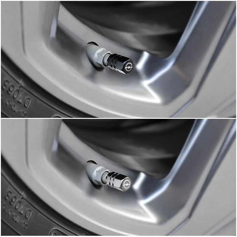 4Pcs Metal Car Wheel Tire Valve Caps | Dustproof Cover for Opel Models additional angle
