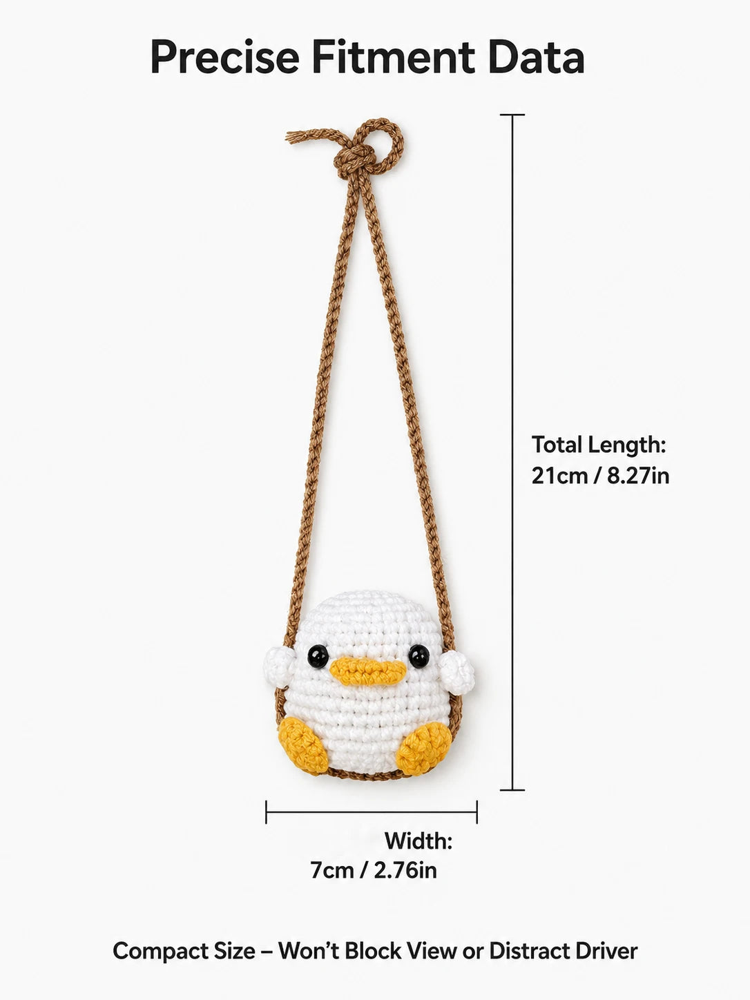 Cute Duck & Frog Car Hanging Ornament | Rearview Mirror Pendant