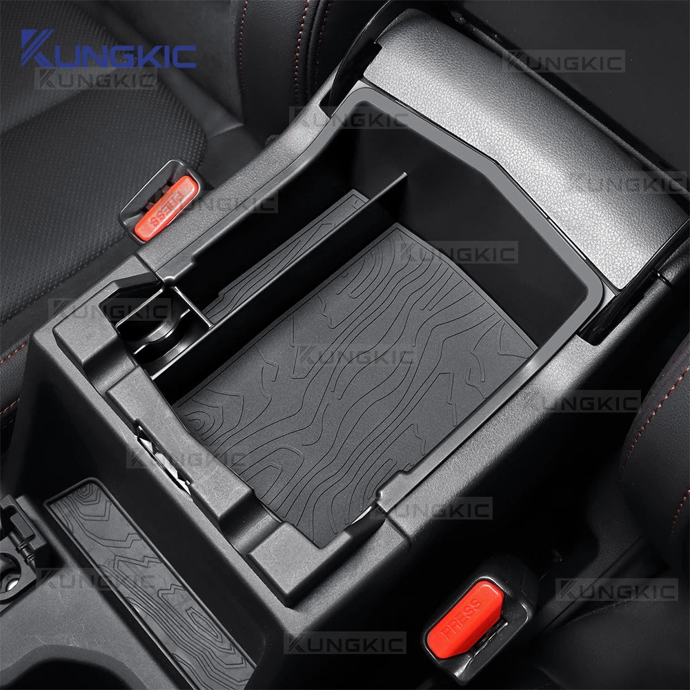  KUNGKIC For Subaru Forester 2025 2026 2027 LHD RHD Car Armrest Box Storage Tray Center Console Stowing Case With Silicone Mat