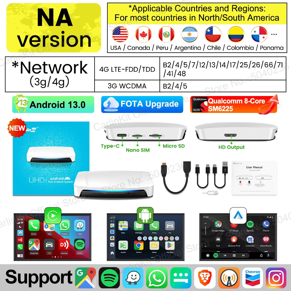 Carlinkit Pro 3 UHD Wireless CarPlay Android Auto AI Box | 128GB HDMI Video Output for close-up view