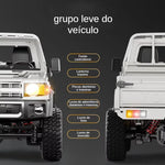 MN82 Upgraded PRO Off-Road 4WD Pickup Truck 1:12 Scale RC Car with Headlights 2.4G Rem close-up view