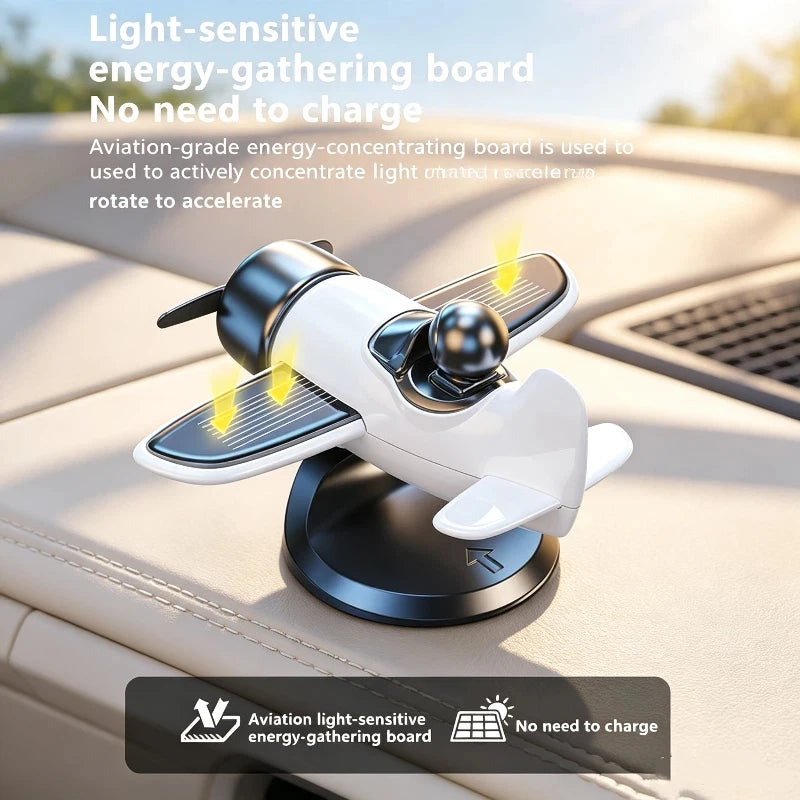 Lenovo Solar Powered Rotating Airplane Car Dashboard Ornament 360° Auto Spin Decor Ai lifestyle view