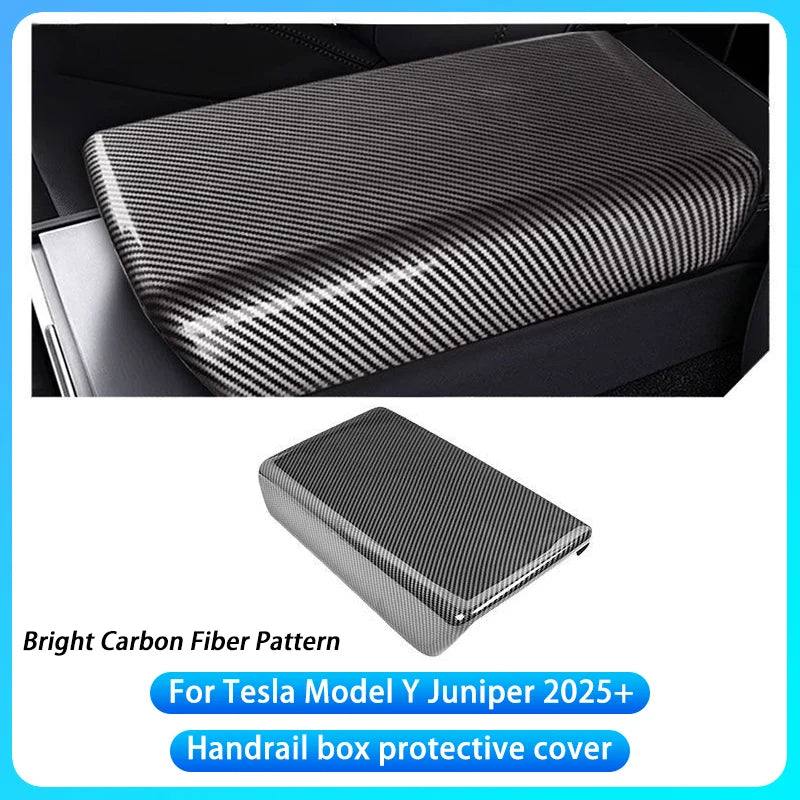 Car Center Console Armrest Pad For Tesla Model Y Juniper 2025+ ABS Hard Shell Cover Auto Central Armrest Box Cover Accessories