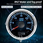 52mm Tachometer with Hourmeter | 7 Color Backlight RPM Gauge for Car Boat detail view