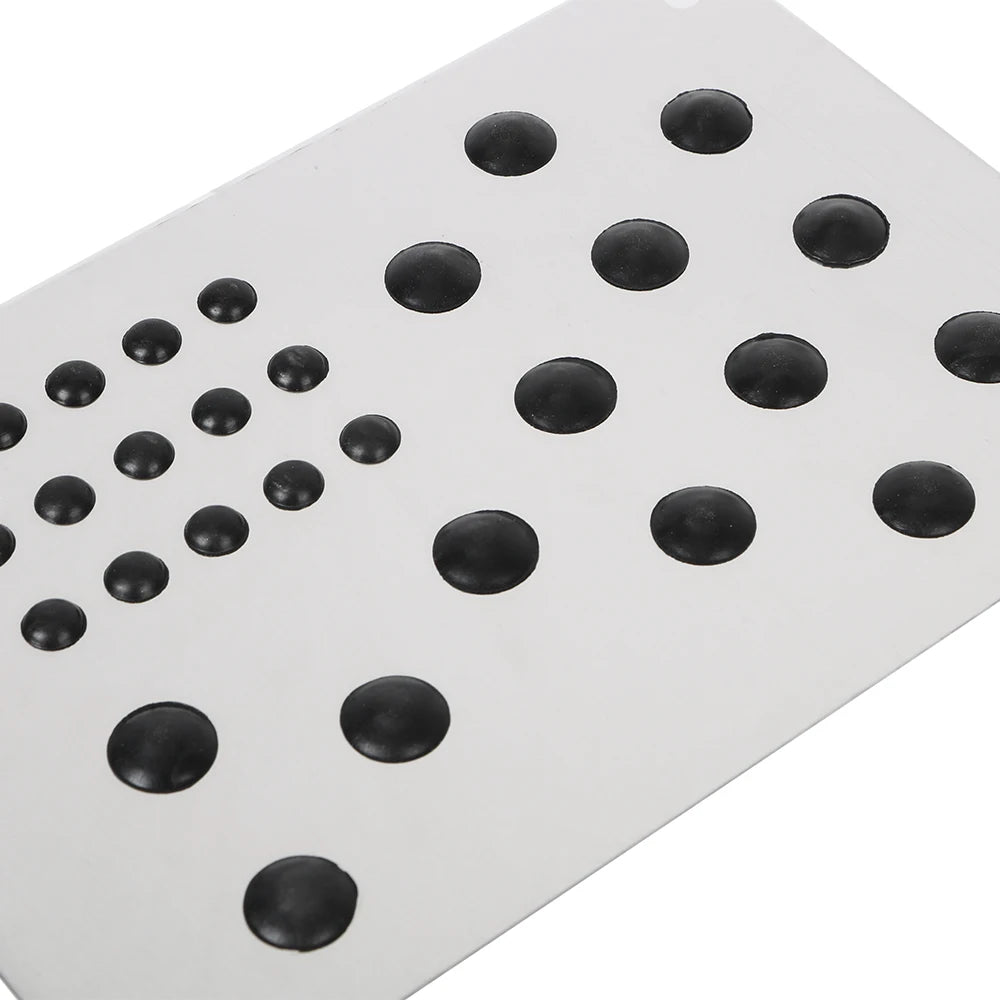 Car Floor Mat Foot Heel Scuff Plate Non-slip Carpet Patch Auto Alloy Silver Cover Ant lifestyle view