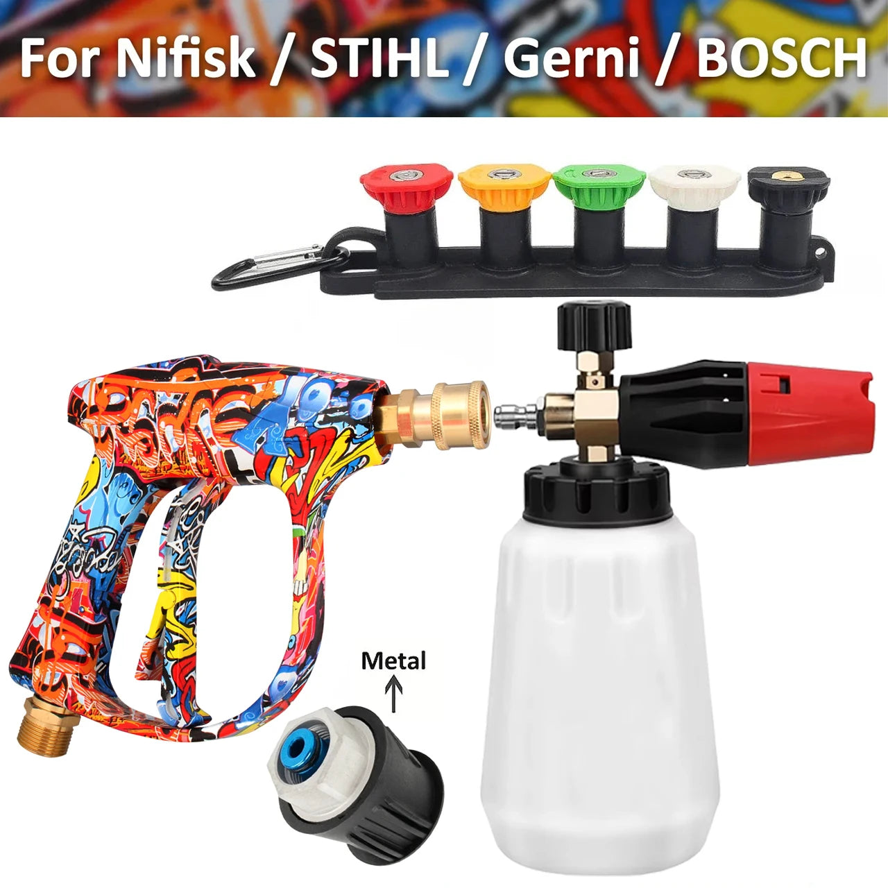 Foam Cannon Kit for Karcher Nilfisk Parkside Bosch | High Pressure Washer Quick Conne alternate view