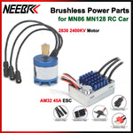 MN86 MN128 Upgrade Power Parts 2830 2400KV Outrunner Brushless Motor AM32 45A ESC SM3.0 Original/T Plug for 1/12 RC Car Crawler