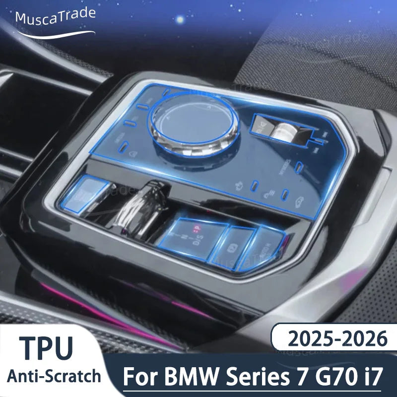 For BMW G70 I7 Series 7 2026 2025 PPF Protection Film Transparent TPU LCD Navigation Gear Panel Cent