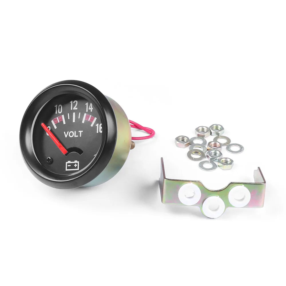 52mm Car Voltmeter 8-16V | Black Mechanical Volt Gauge alternate view