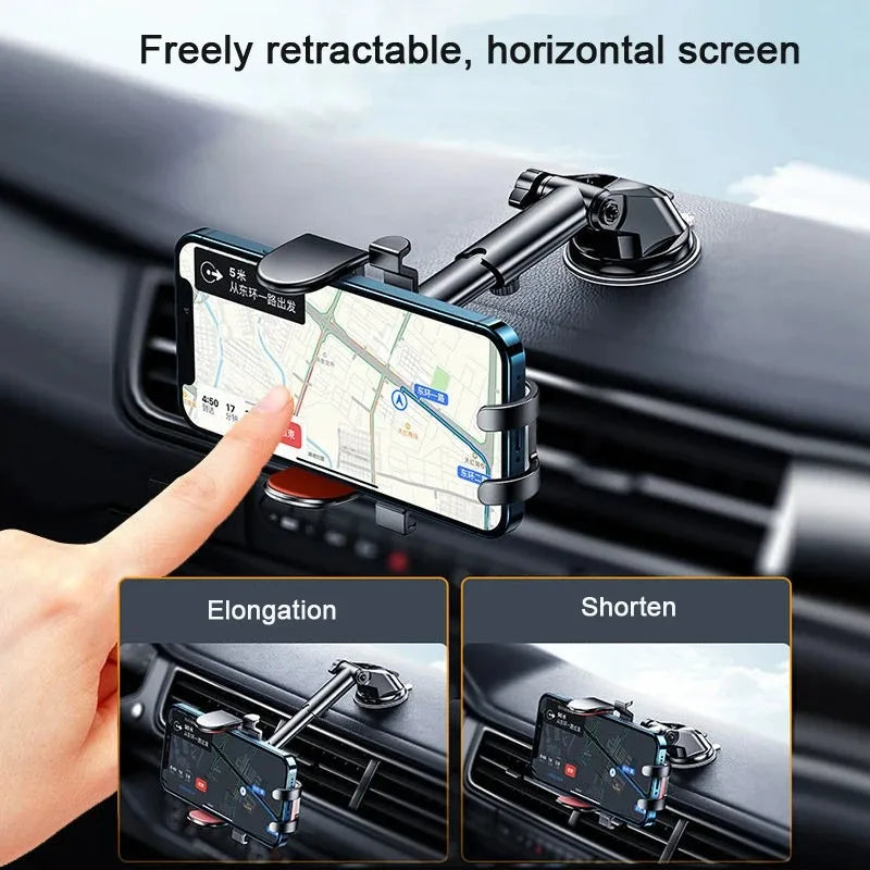 Universal Dashboard Car Phone Holder 360 Rotating Air Vent Suction Cup Mount close-up view