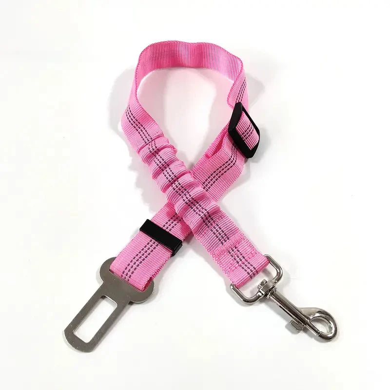 Reflective Dog Seat Belt for Cars | Adjustable Nylon Safety Harness with Bungee detail view