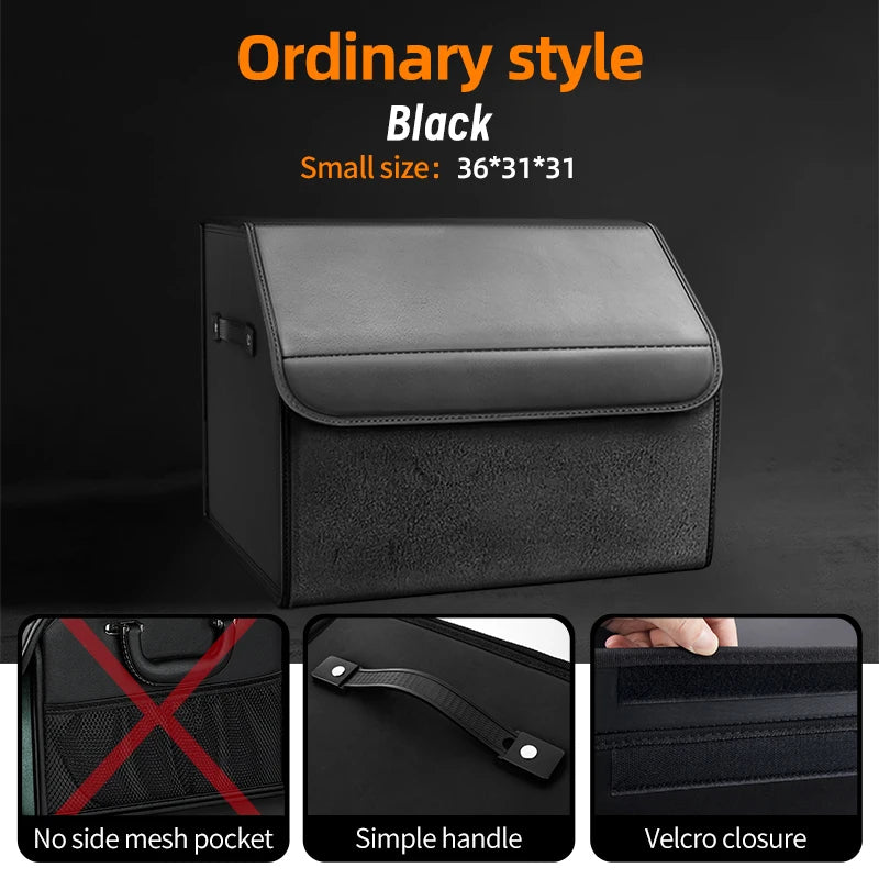 Car Trunk Organizer – Large Capacity Suede Foldable Storage Box (3 Sizes, 10 Colors) close-up view