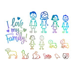 Car Sticker Interesting Family  Automobiles Motorcycles Window Waterproof Sun Protection Decal PVC Decorative Goods,20cm/25cm/30