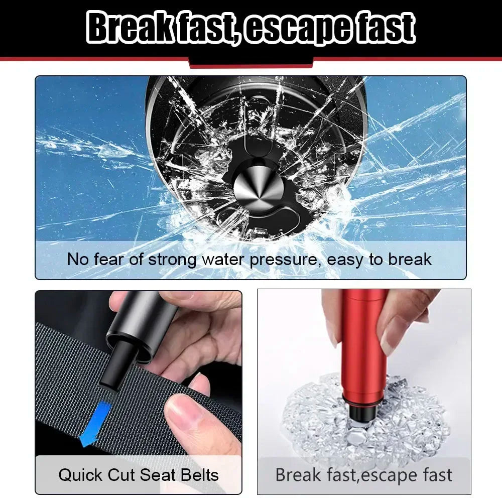 2 In 1 Car Safety Hammer | Emergency Glass Breaker and Seatbelt Cutter lifestyle view