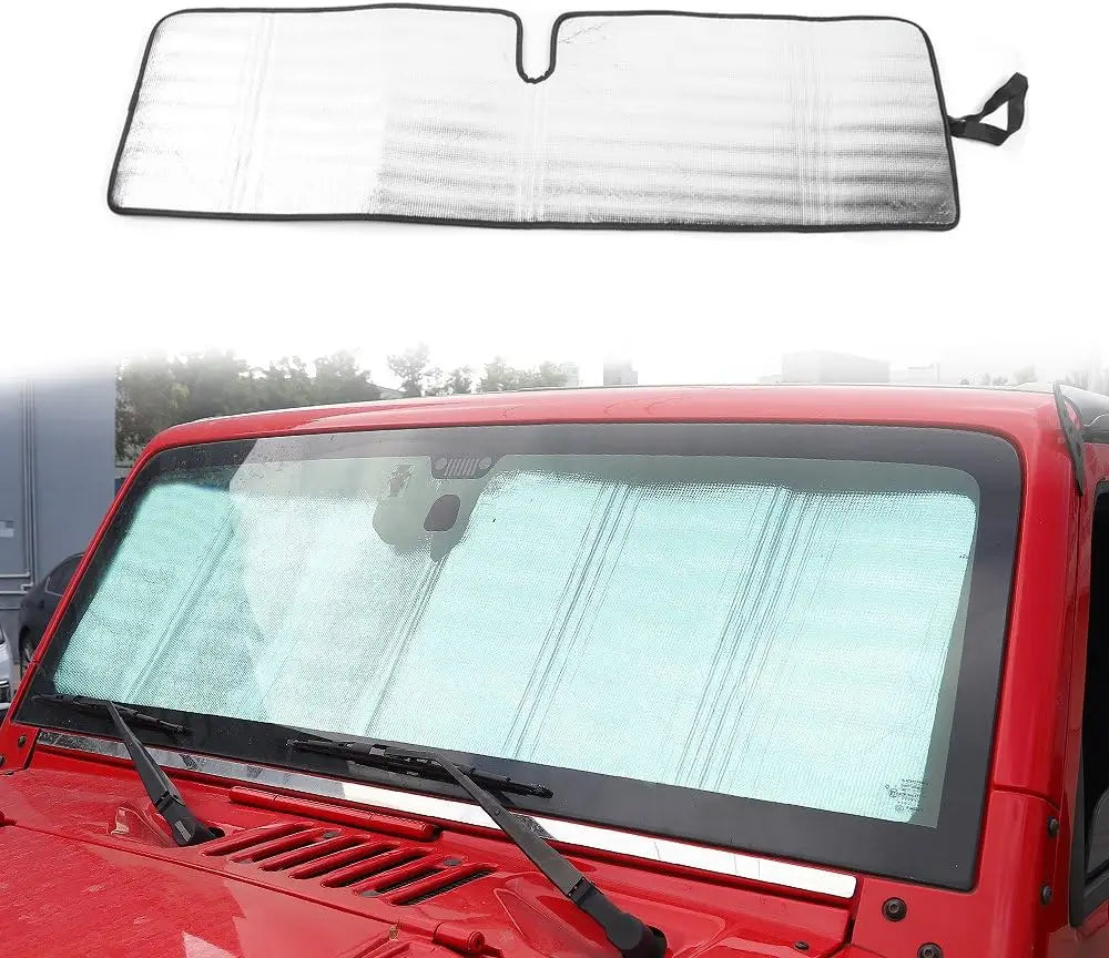 Custom Fit Windshield Sunshade for Jeep Wrangler TJ JK JKU JL JLU Gladiator JT 1996-2 alternate view