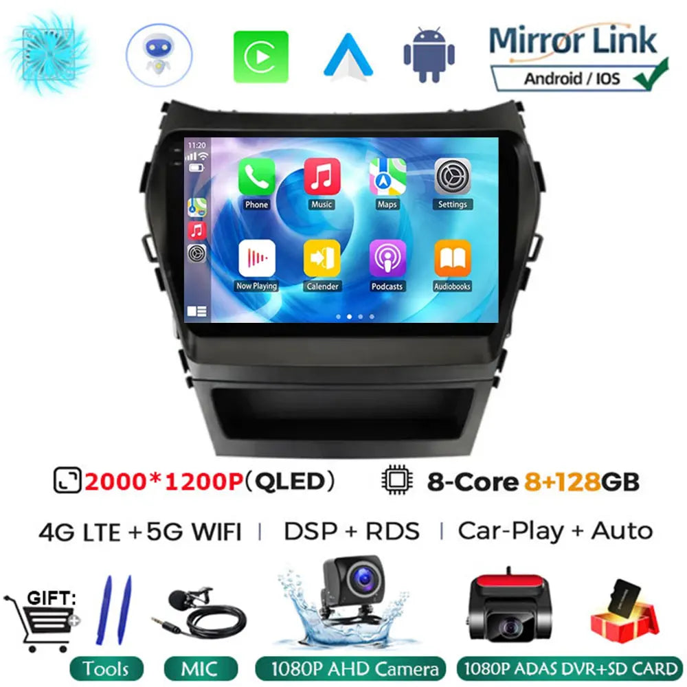 Android 16 Car Radio for Hyundai Santa Fe 2013-2017 | GPS Navigation Stereo detail view