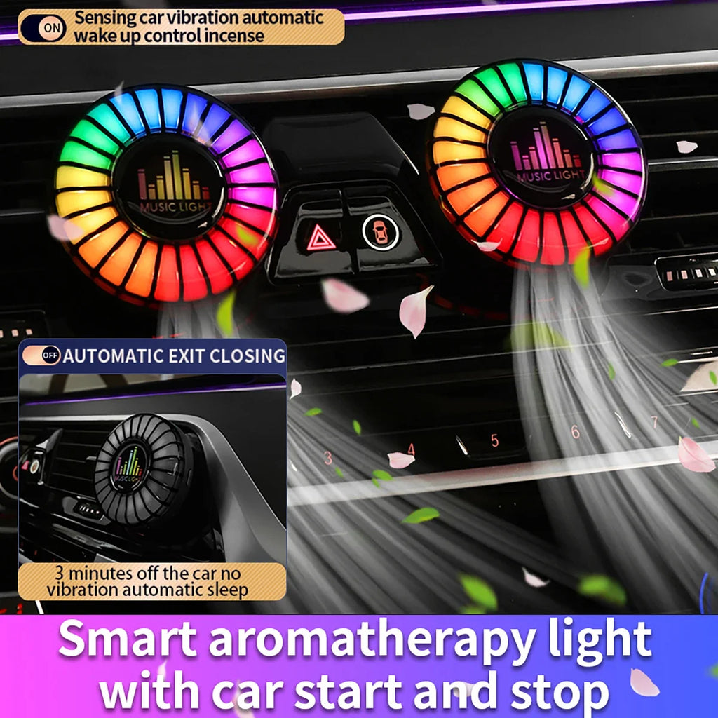 Car Air Freshener with LED Aroma Decorate Atmosphere Fragrance Accessorie RGB Strip additional angle