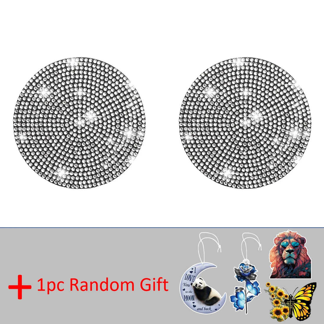 2pcs Imitation Diamond Bling Car Cup Holder Coasters