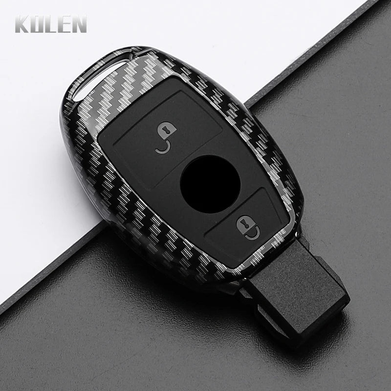 ABS Carbon Fiber Style Car Key Case Cover For Mercedes Benz A B C E Class GLS GLA GLK GLC CLS CLA AMG W204 W205 W212 W463 W176