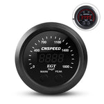 2'' 52MM Car Digital Exhaust Meter | 15psi Fuel Pressure Gauge with Water Temperature close-up view