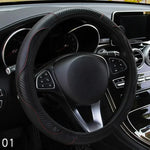 Car Steering Wheel Cover Breathable Anti Slip PU Leather Steering Covers Suitable 37-3 close-up view