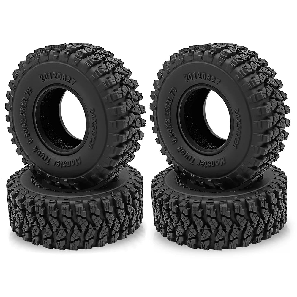 4PCS Rubber Tyres for 1/18 1/24 Axial SCX24 TRX4M Micro Crawler alternate view